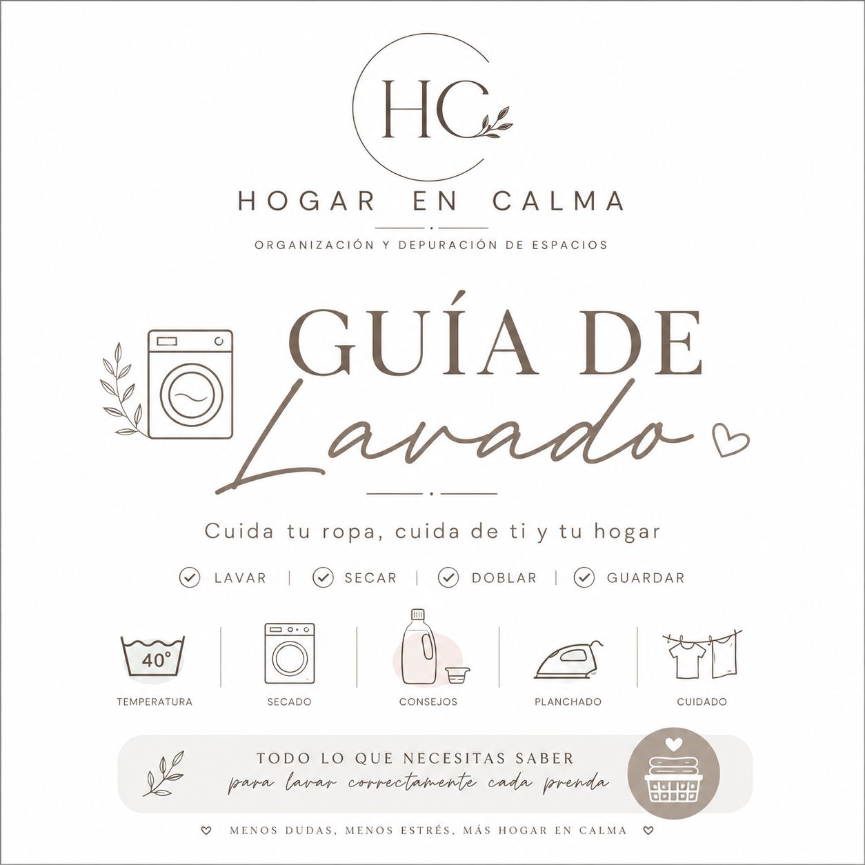Guía de lavado de ropa — Hogar en Calma